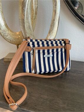 rosetti crossbody shoulder bag purse woven fabric stripe clutch